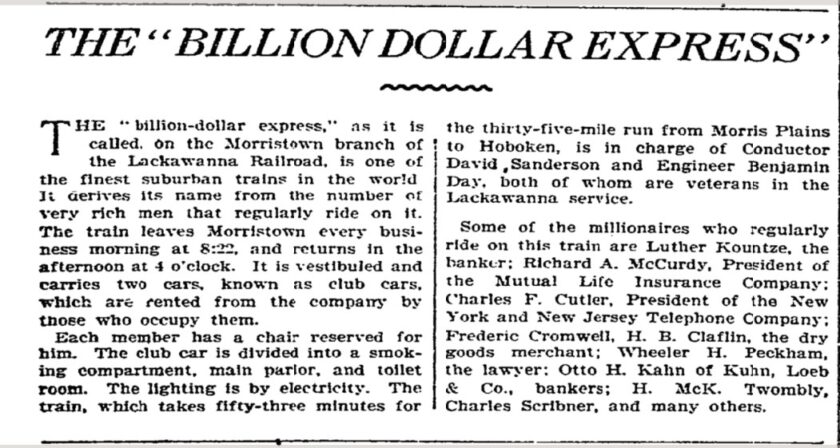 1902 NYT the Billion Dollar Express Nov 2 Train News
