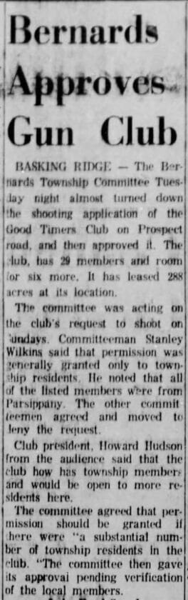 1965 Bernards Approves Good Timers Club Apr 22
