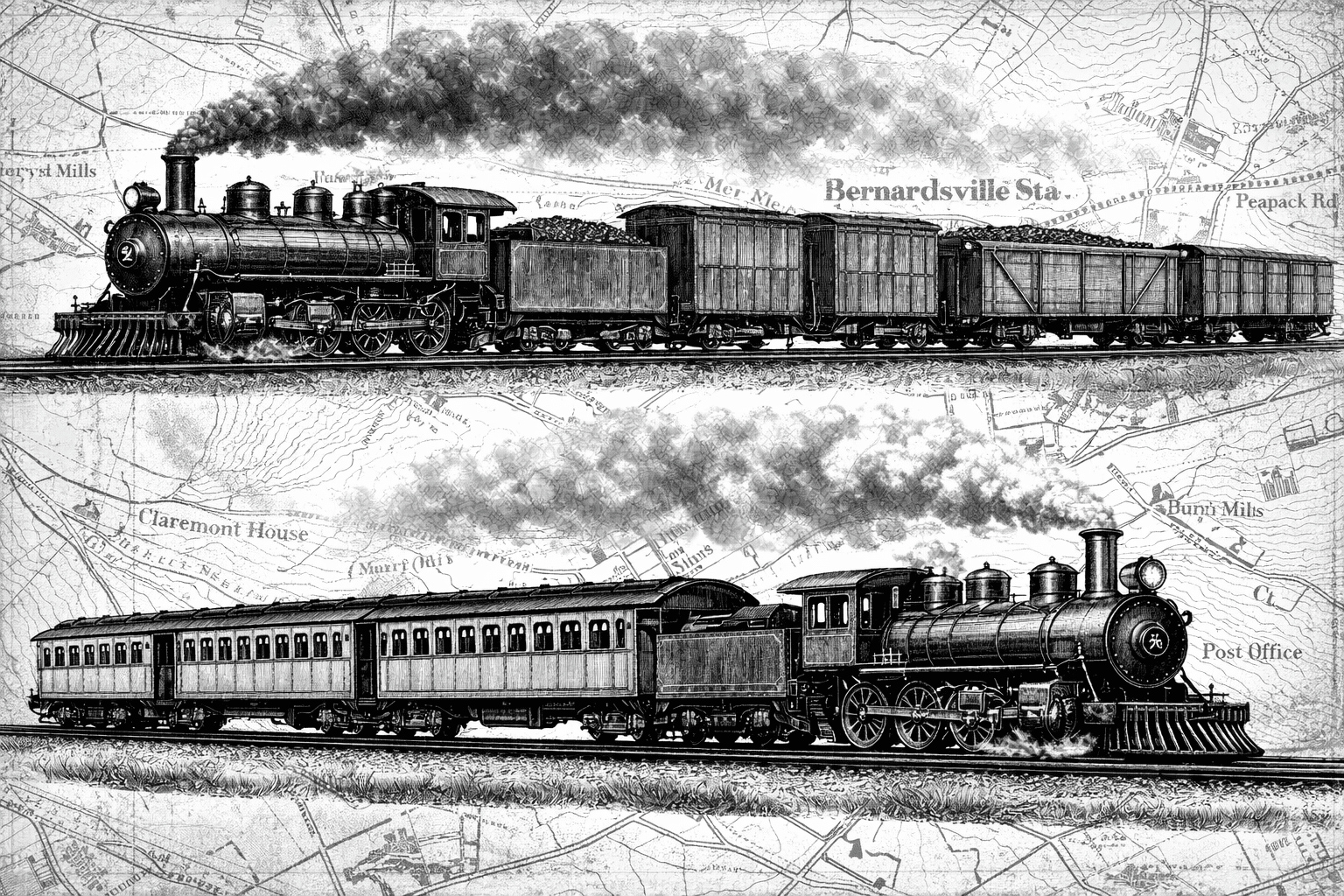 Banner Two Trains Two Purposes Mr Local history Project