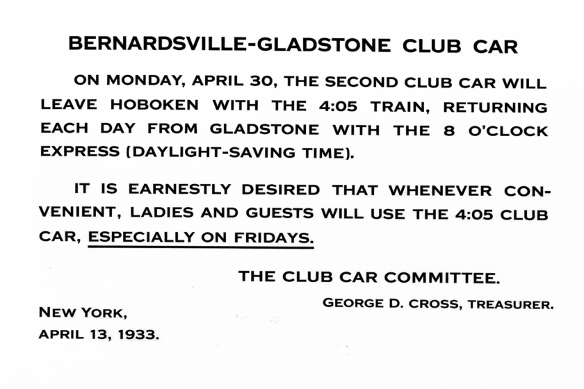 Club Car Message George Cross Treasurer 1928