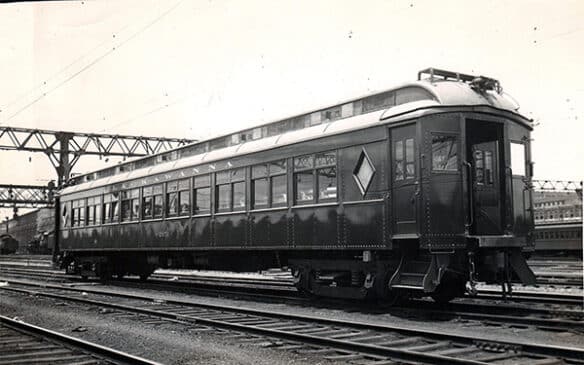 DLWMillionaires Express Club Car 3454 0 2451 at Hoboken c 1930 1931 MU w stained glass windows