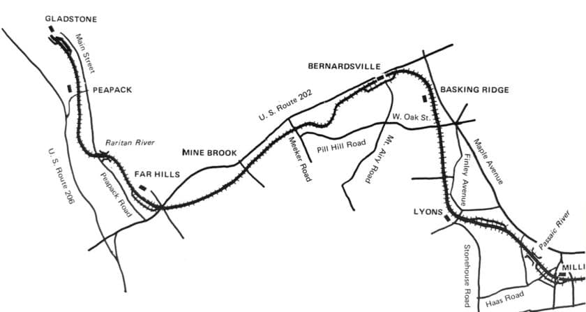 Mr Local History Basking Ridge to Gladstone Map