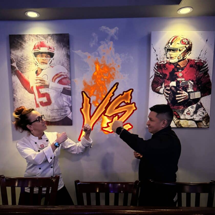2024 Geraldine is a Chiefs fan and Marco is a 49ers fan Instagram