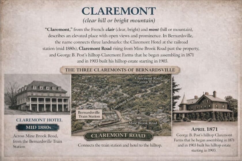 Claremont Bernardsville What it means Mr Local History Low Res