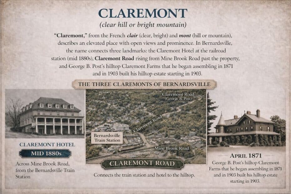 Claremont Bernardsville What it means Mr Local History Low Res