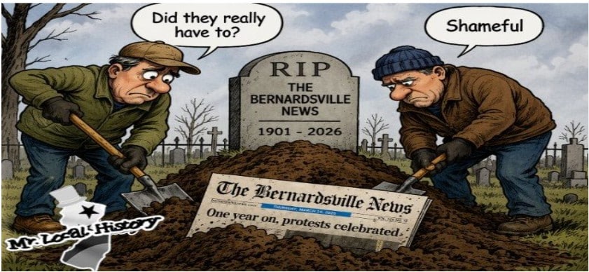 Death of the Bernardville News Mr Local History Project Cartoon2