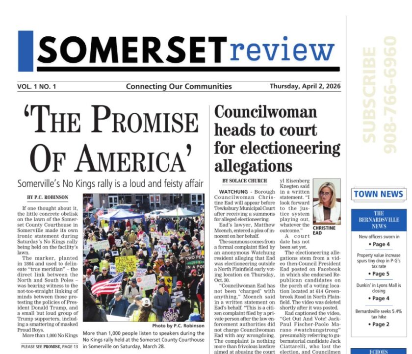 First Somerset Hills Review Bernardsville News April 2026