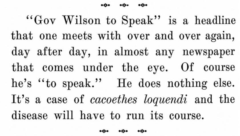 1911 Governor Wilson to Speak in Bernardsville BV News