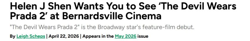 Helen at Bernardsville Cinema