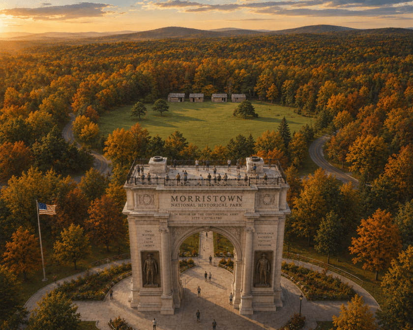 Morristown Arch in Fall Rendering Mr Local History