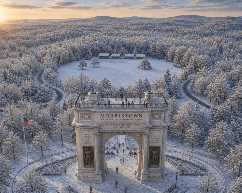 Morristown Arch in Winter Proposal Mr Local History