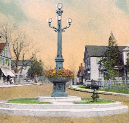 Postcard Olcott Fountain with Flowers Rendering