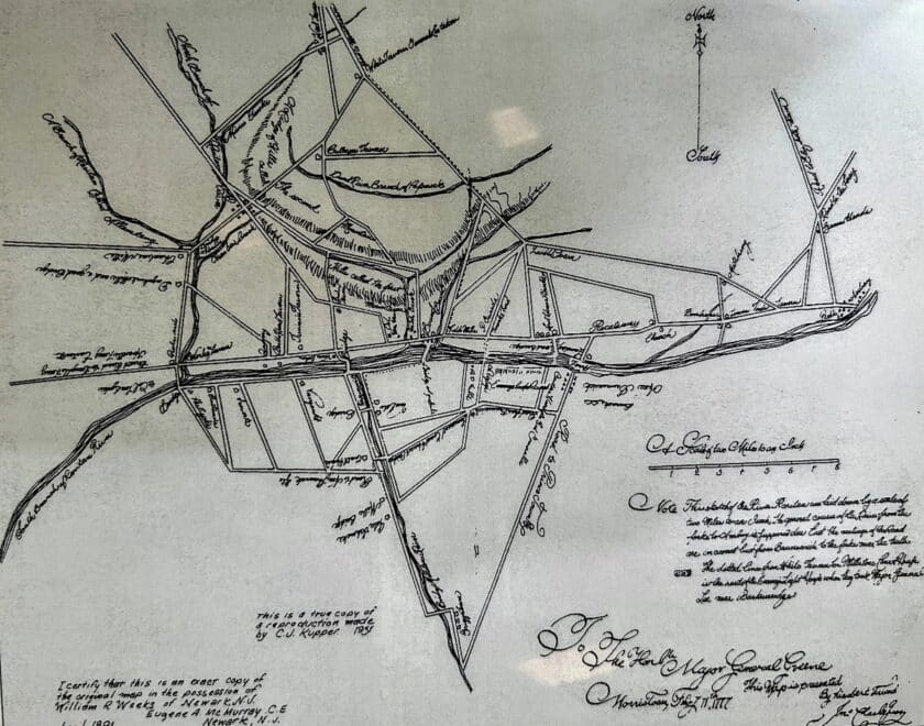 1778 Map Middlebrook Encampment Nathaniel Green Recreation Somerset County Historical Society