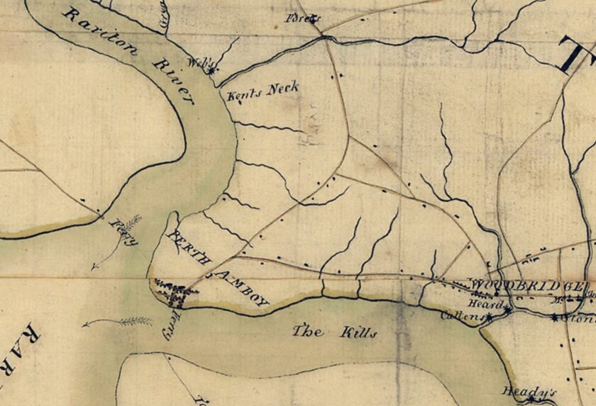 1781 Perth Amboy Middlesex County Map Zoom