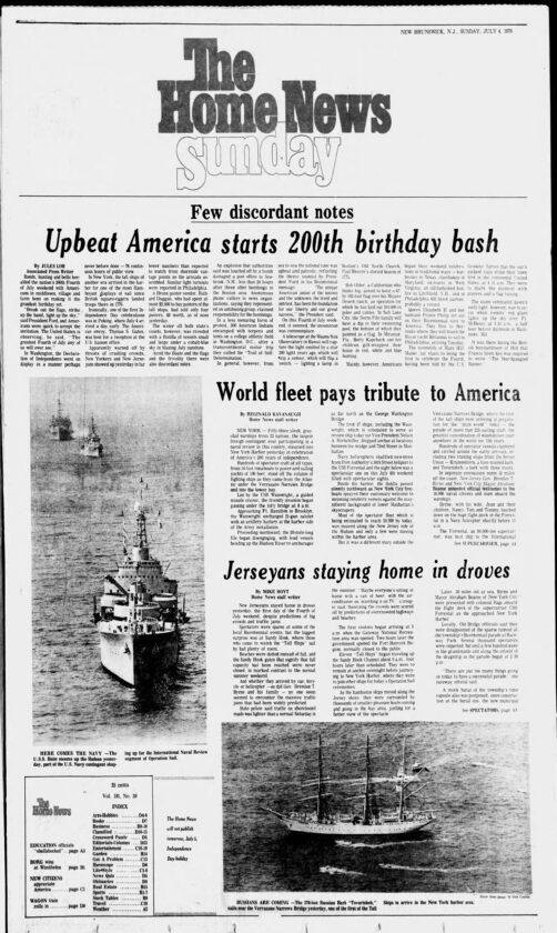 1976 July 4 Newspaper covers CNJ Home News