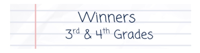 Kean 3rd and 4th grade contest winners