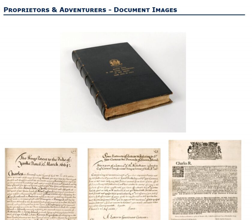 NJ Gov Archives Proprietors Documents
