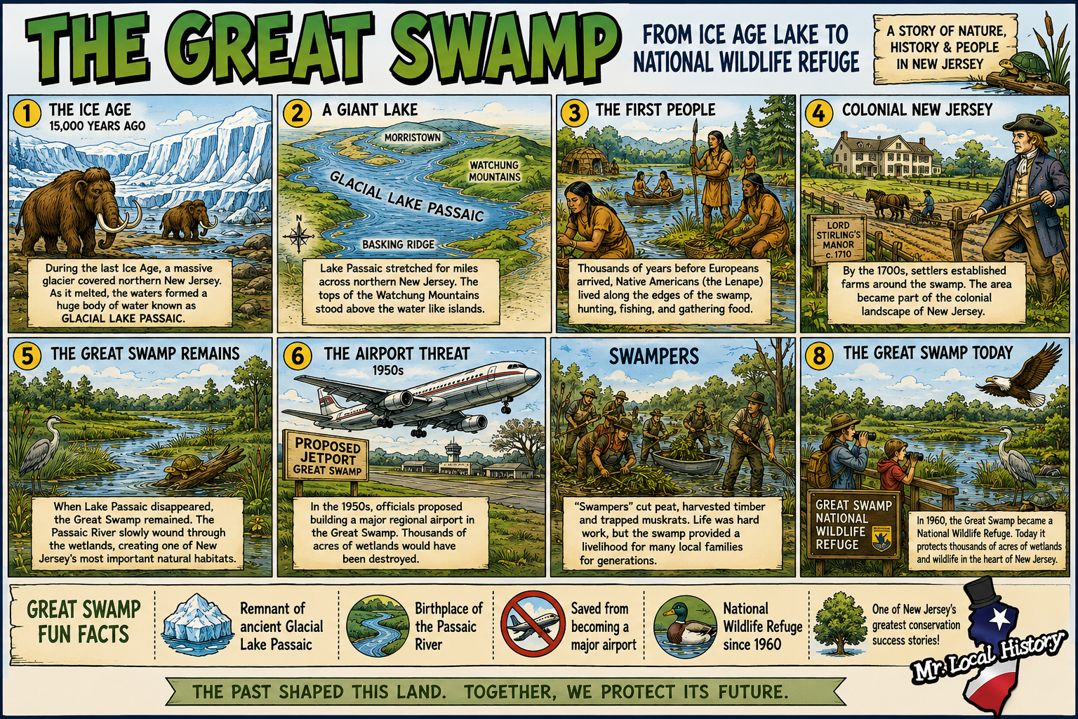 The Great Swamp: Ice Age, Melting,Airports, Swampers, Raptors, Fireworks & Horror Tales