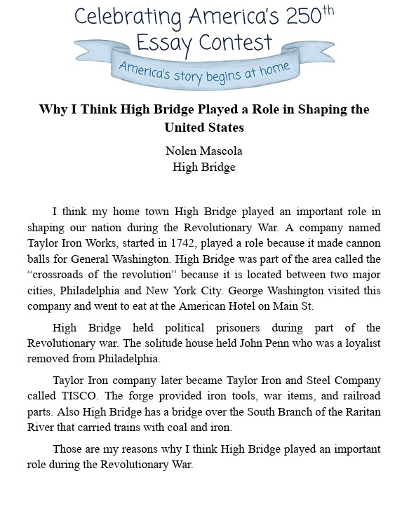 Tom Kean America 250 Essay 1