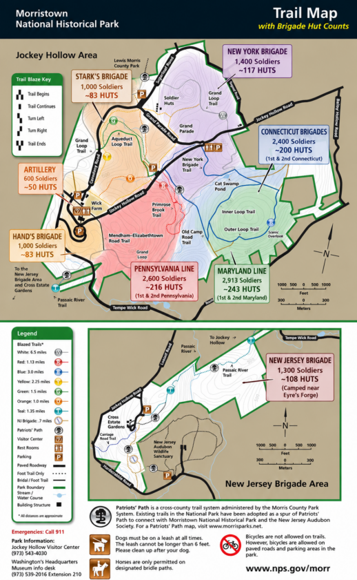 Trail Maps Brochure Jockey Hollow with Huts