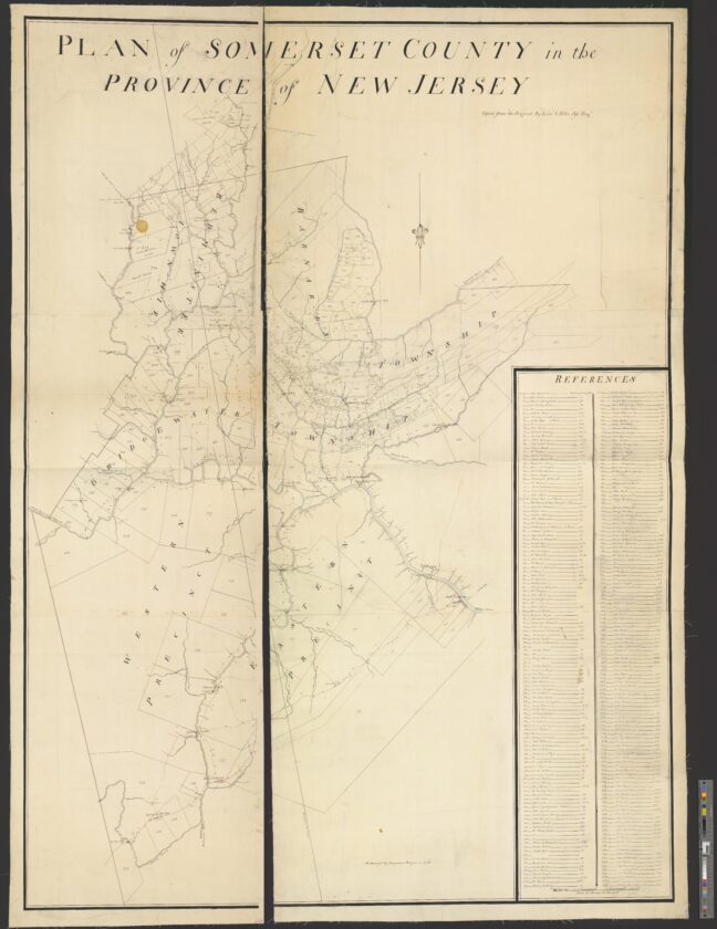 1766 Morgan–Hills Map of Somerset County (1766)