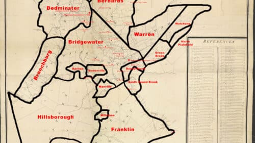 1766 Morgan–Hills Map of Somerset County 1766 highlighted sm