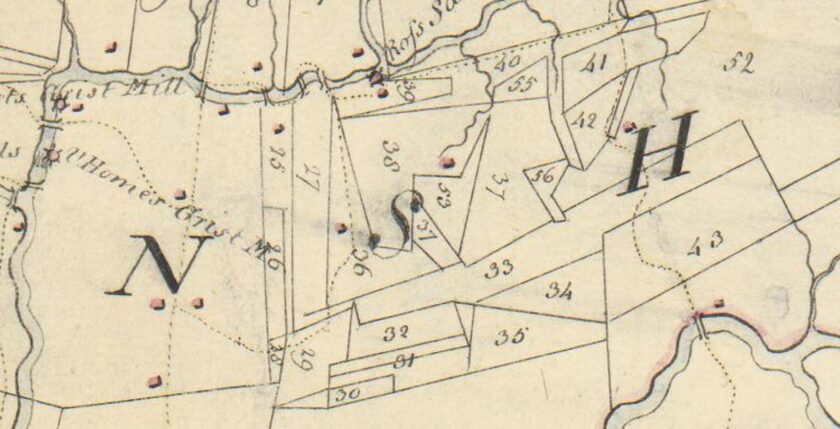 1766 Morgan–Hills Map of Somerset County 27 Steeles Property