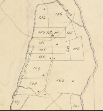 1766 Morgan–Hills Map of Somerset County Basking Ridge Downtowm