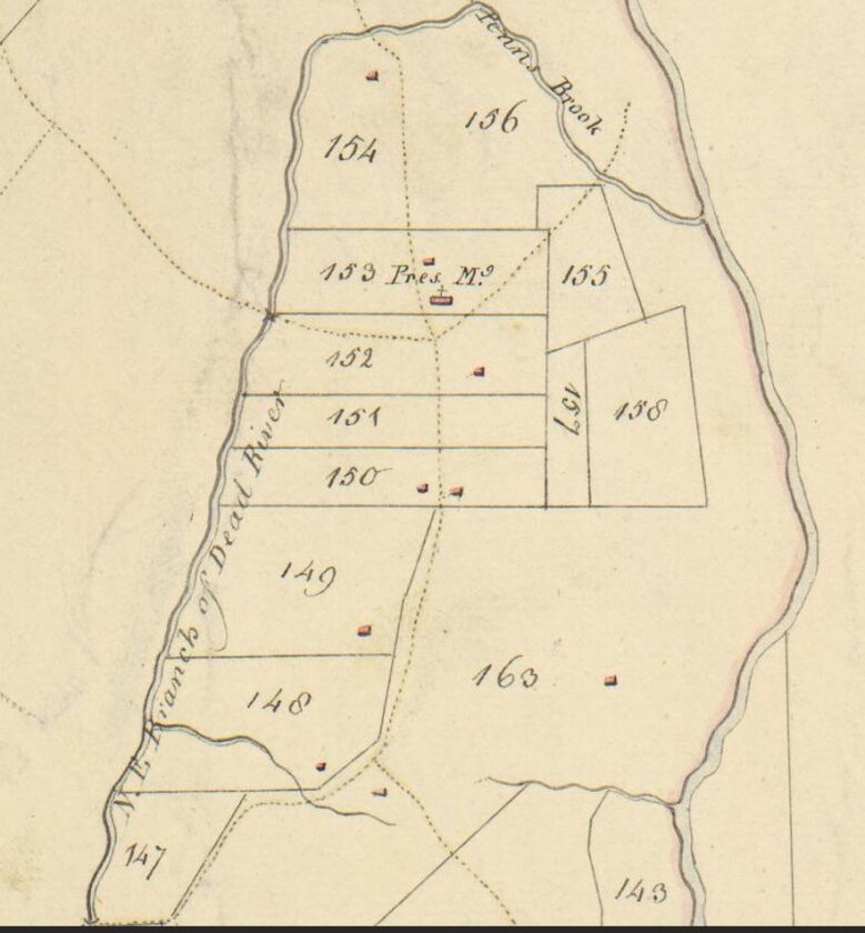 1766 Morgan–Hills Map of Somerset County Basking Ridge Downtowm