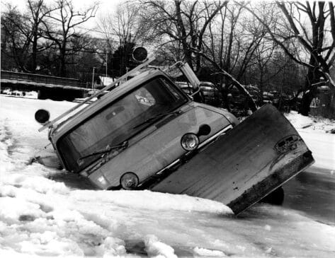1970s Canoe Club Rahway River Ice collapse