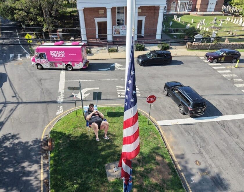 2026 Chris Christie Basking Ridge New Flagpole