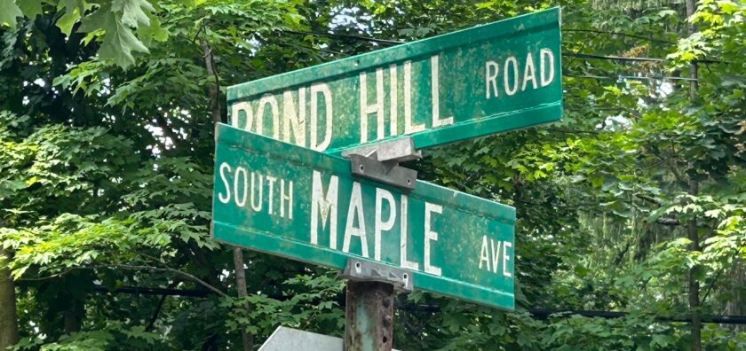Pond Hill and South Maple Road Street Sign Bernards Township Mr Local History